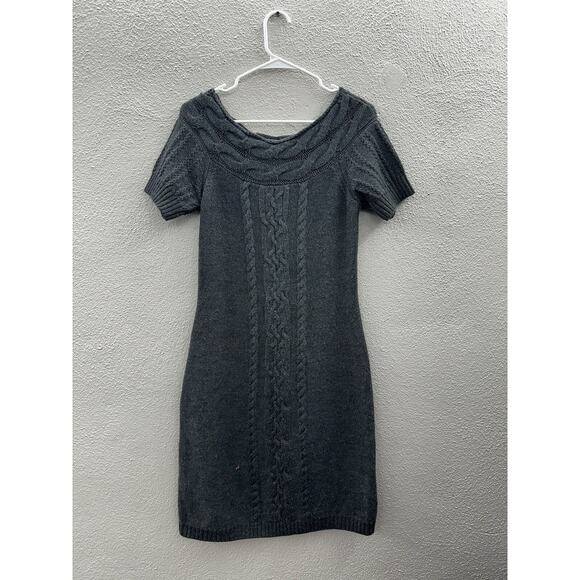 Calvin Klein Dresses & Skirts - Calvin Klein Womens Dress Size Small Gray Short Sleeve Cable Knit Sweater Dress